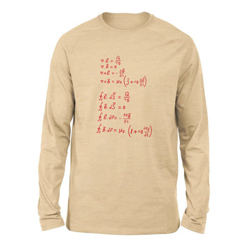 Physics Formula Men/Unisex Drop Shoulder Sweatshirt in Heather Sand Dune color